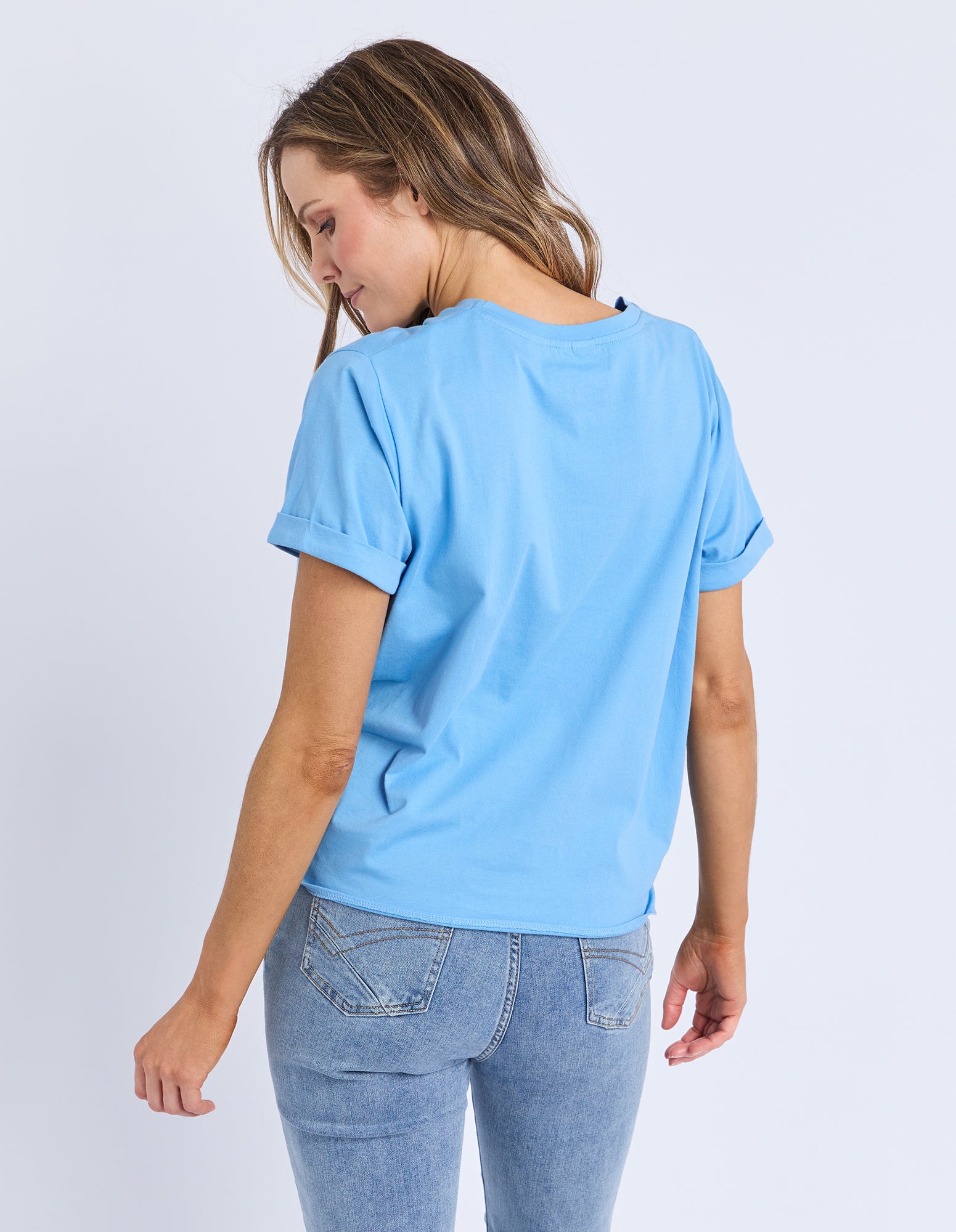 Knot Short Sleeve Tee Azure Blue