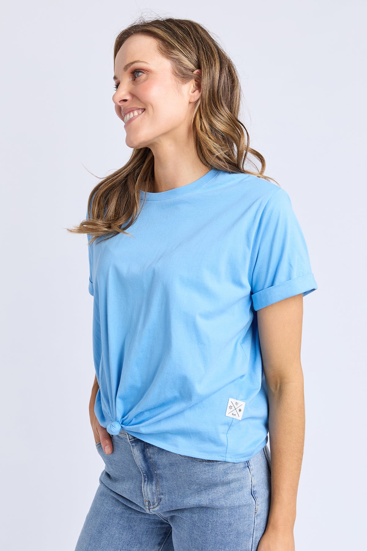 Knot Short Sleeve Tee Azure Blue
