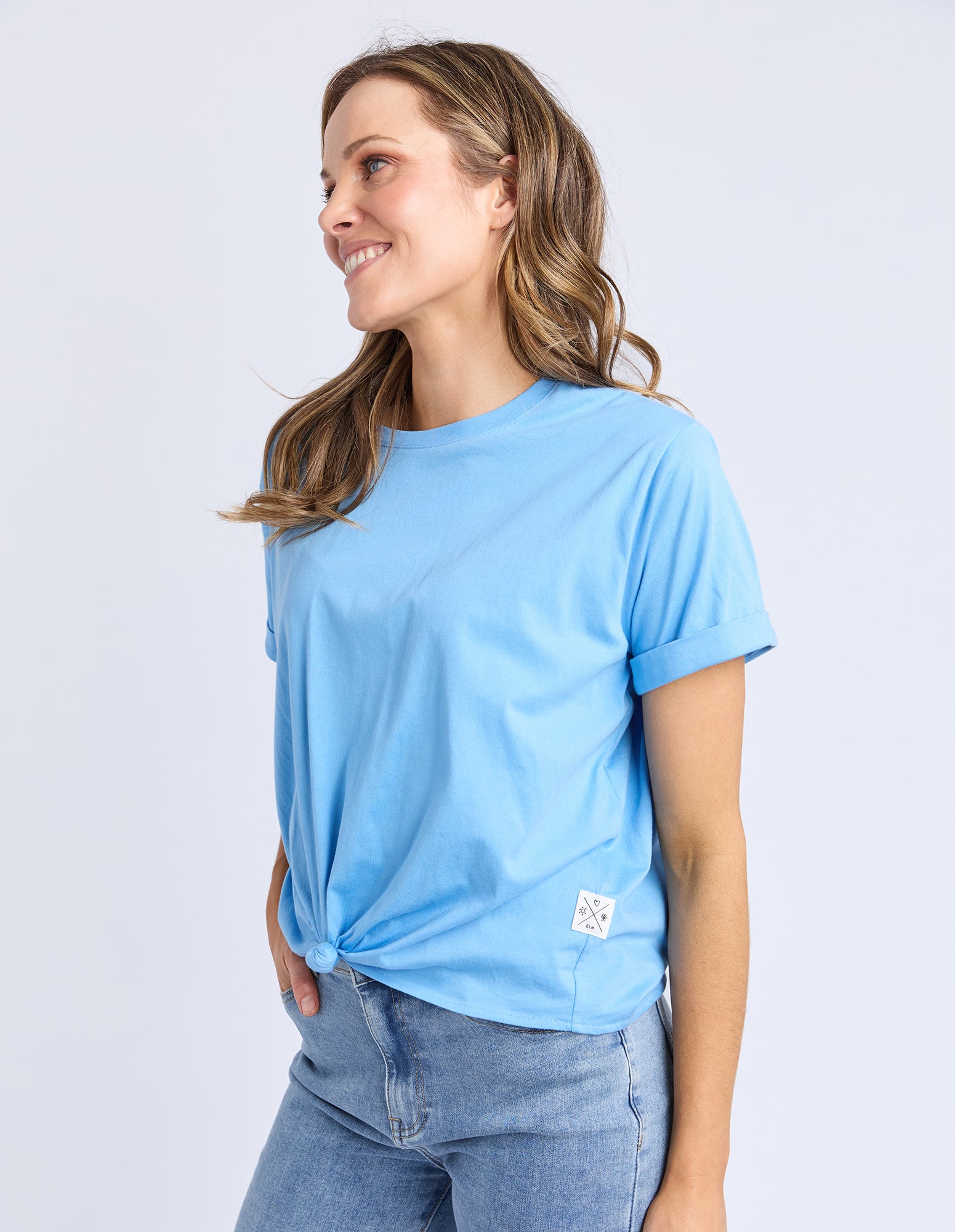 Knot Short Sleeve Tee Azure Blue