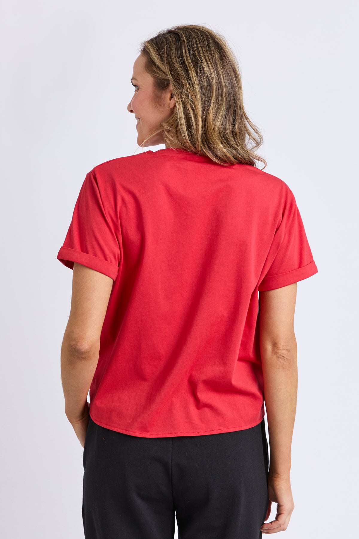 Knot Short Sleeve Tee Cranberry