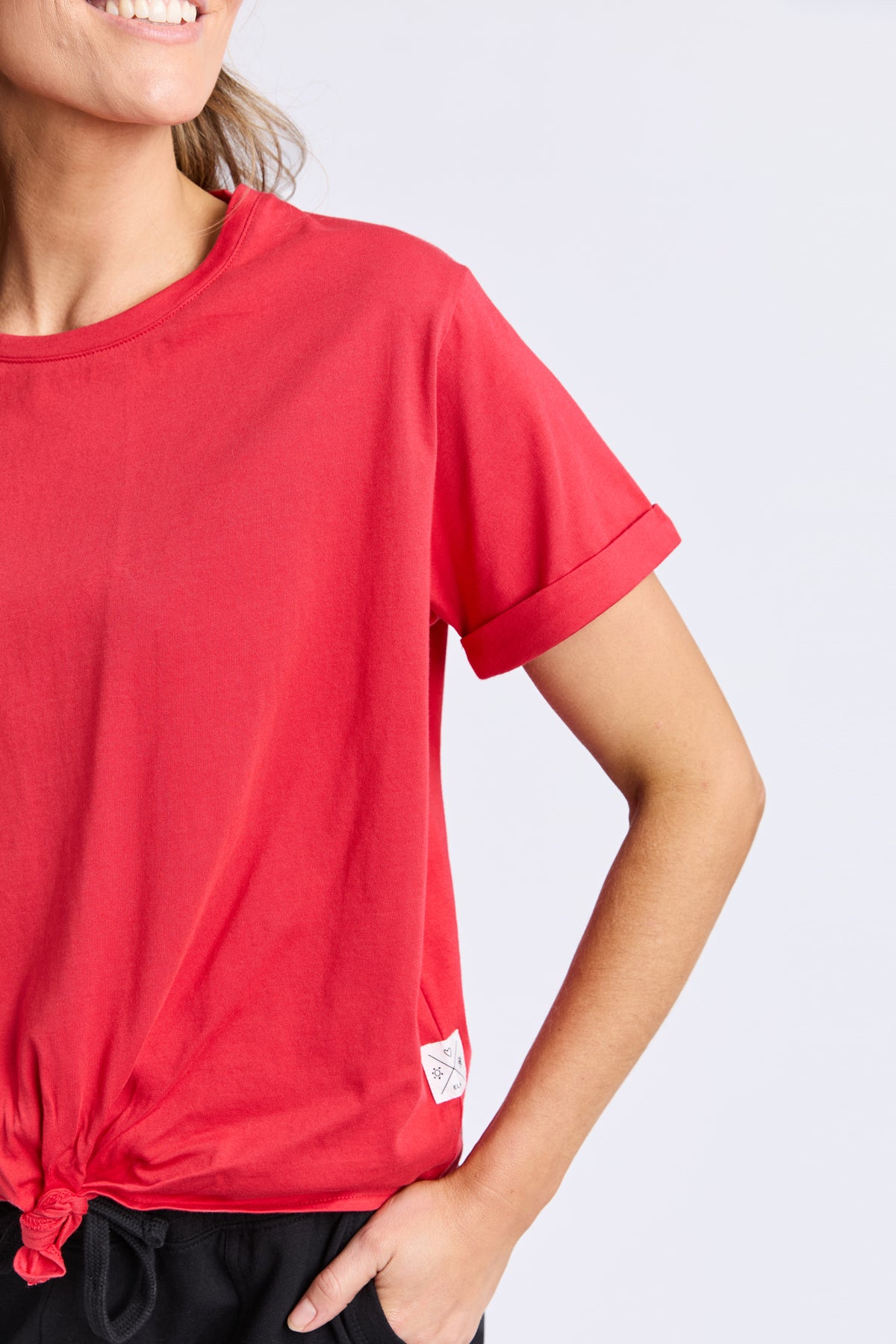 Knot Short Sleeve Tee Cranberry