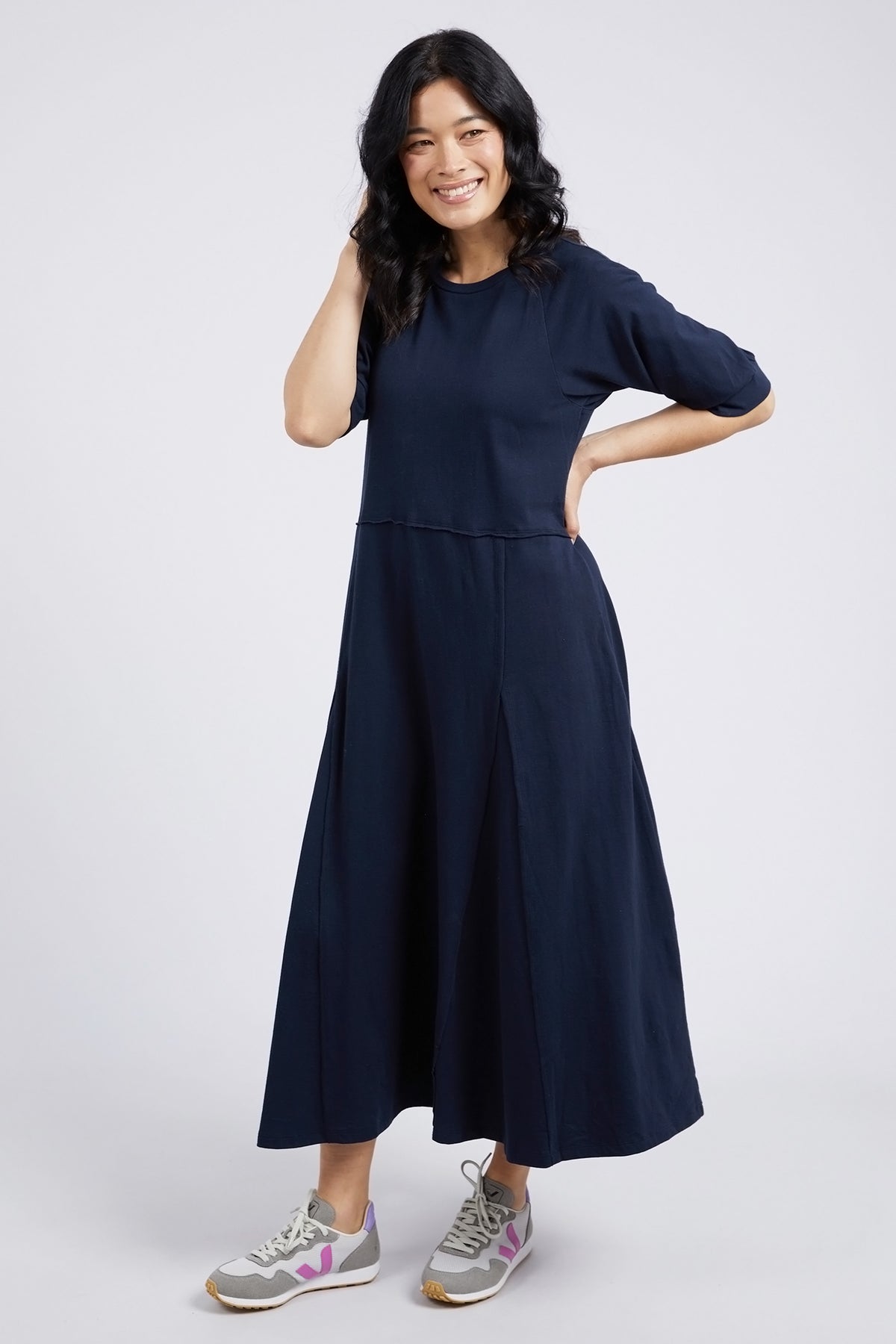 York Midi Dress Navy