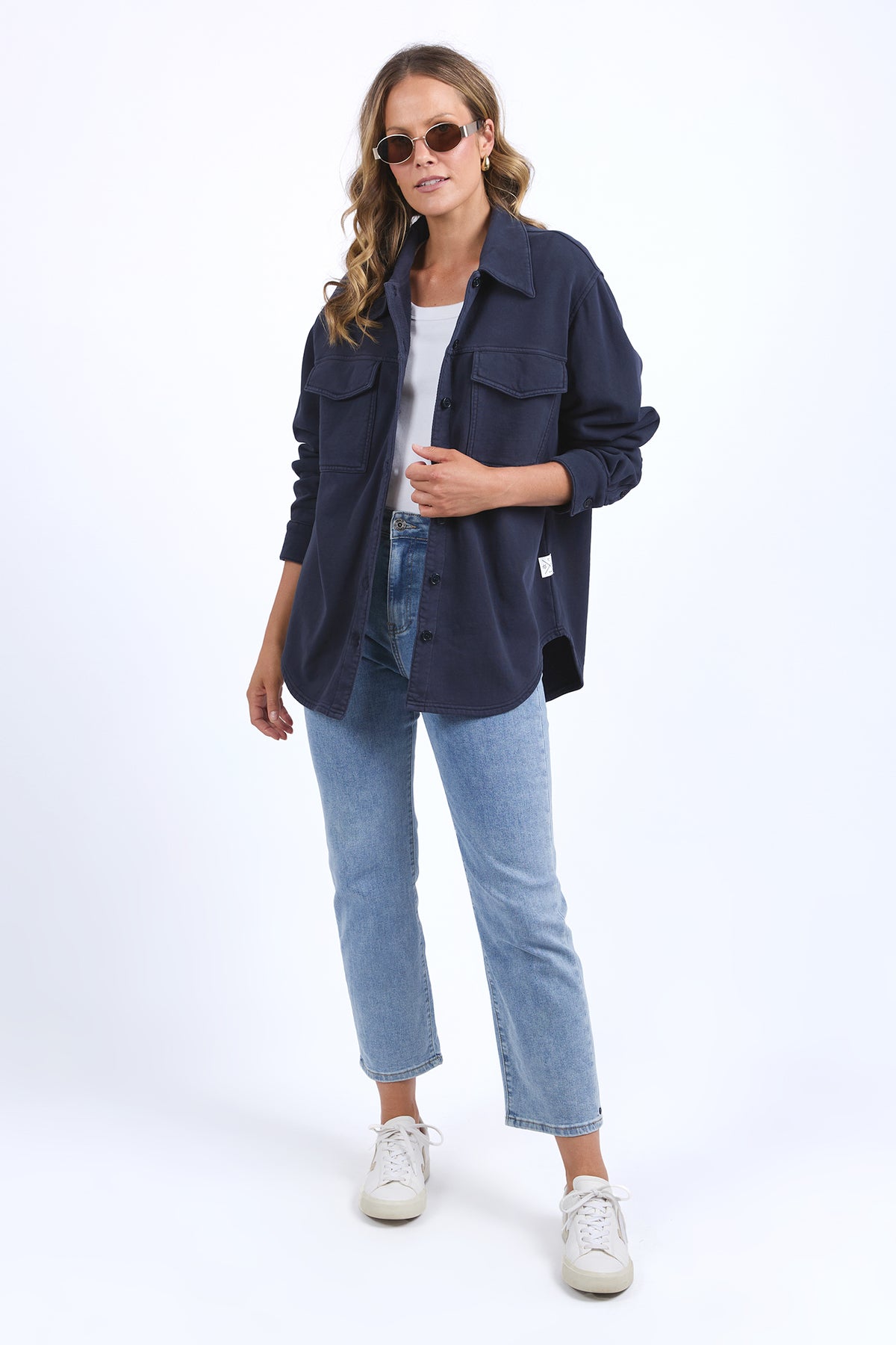 Poppy Fleece Shacket Navy