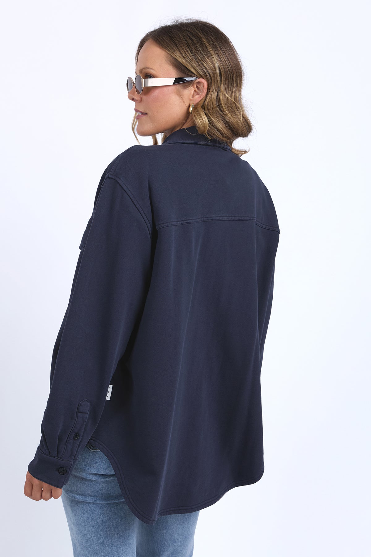Poppy Fleece Shacket Navy