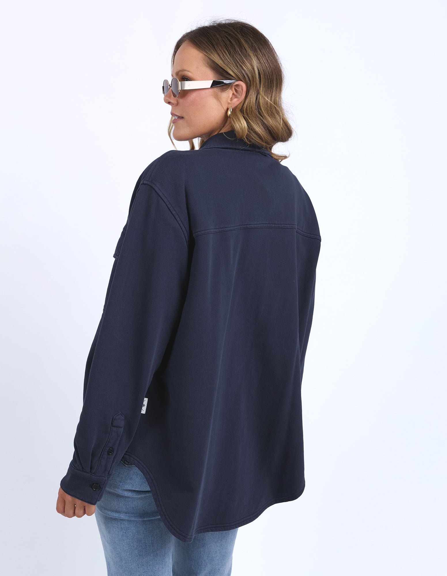 Poppy Fleece Shacket Navy