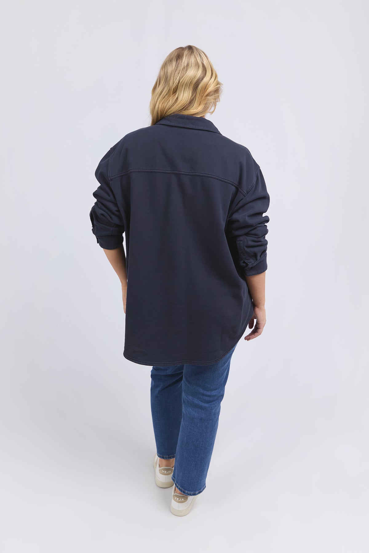 Poppy Fleece Shacket Navy