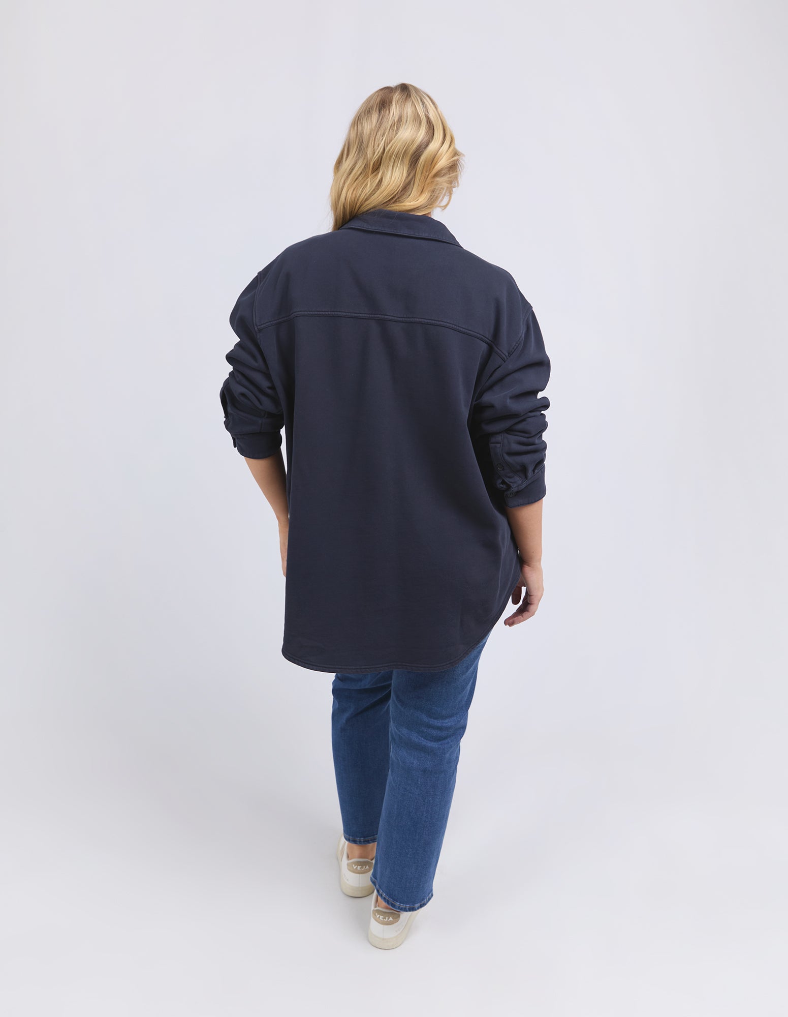 Poppy Fleece Shacket Navy