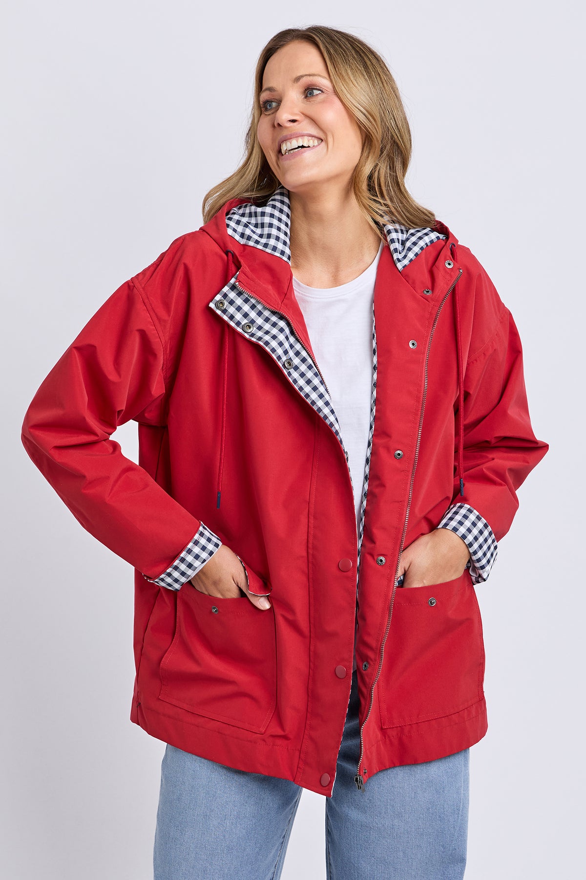 Chelsea Rain Coat Cranberry