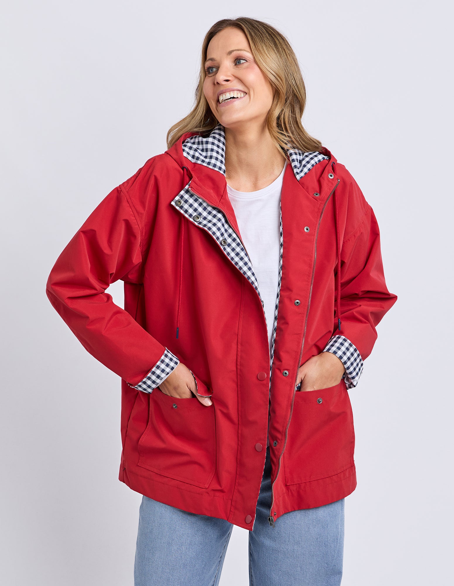 Chelsea Rain Coat Cranberry