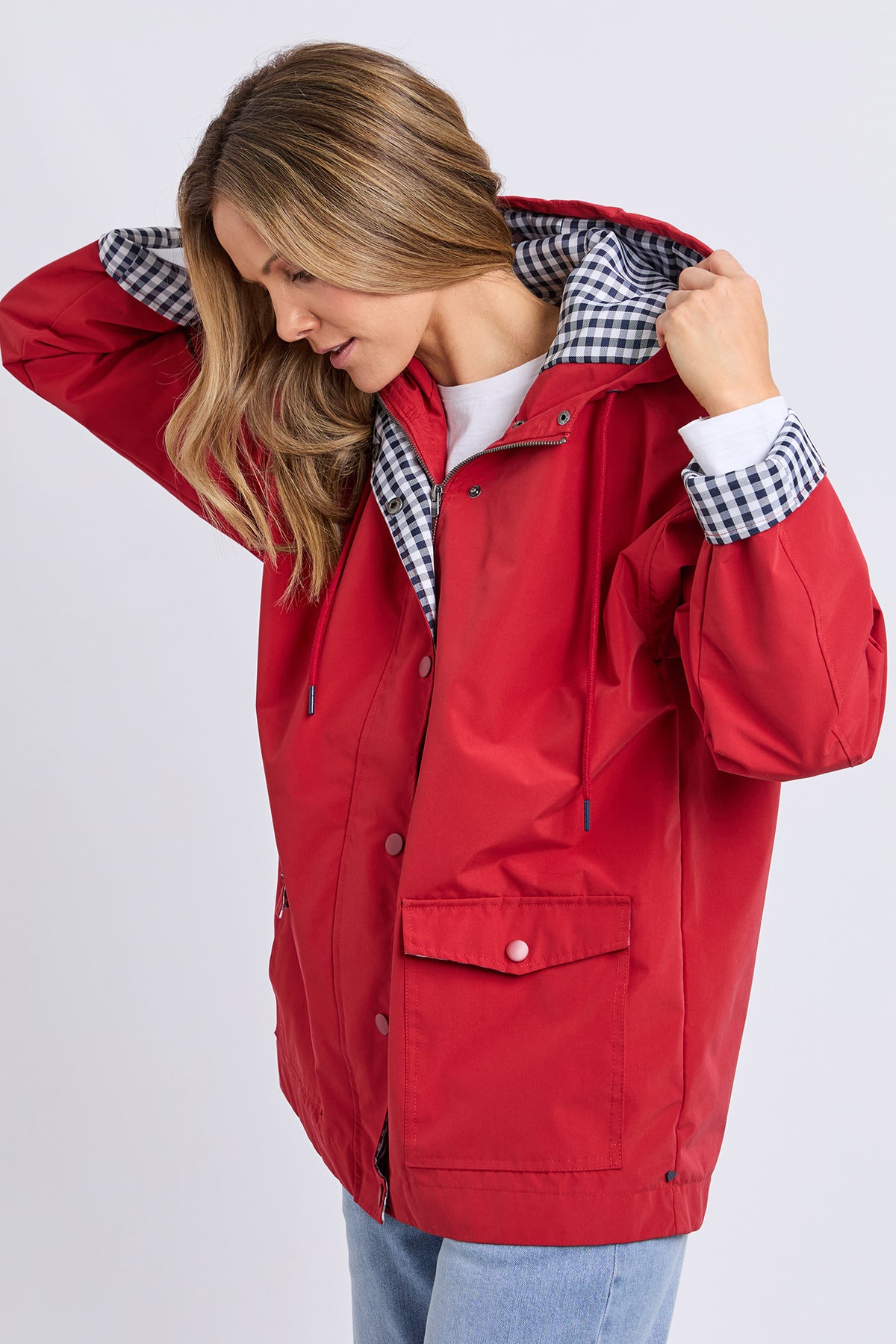 Chelsea Rain Coat Cranberry