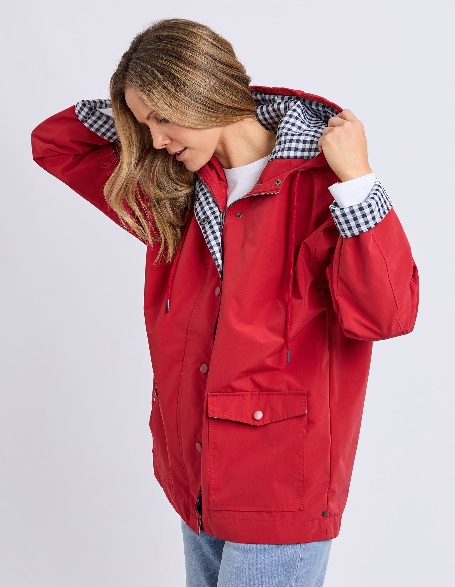 Chelsea Rain Coat Cranberry
