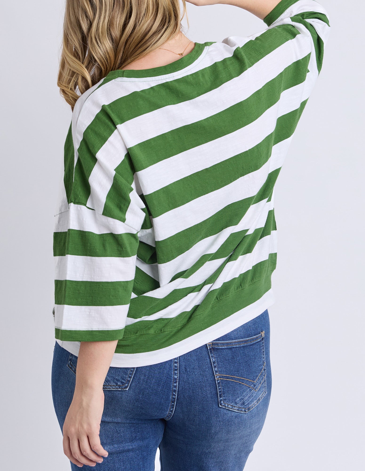 Mazie Block Stripe Sweat Cedar/Marshmellow