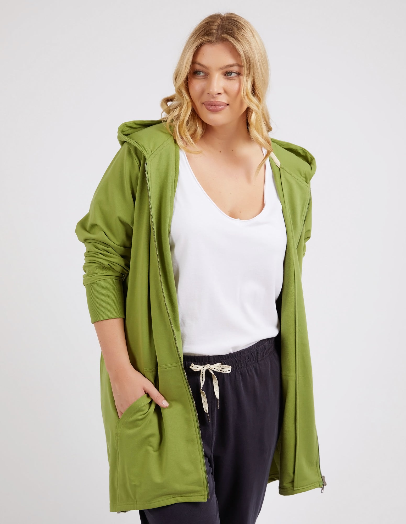 Mara Zip Hoodie Jungle Green