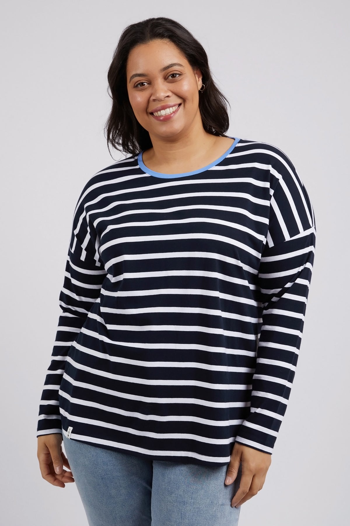 Tully Stripe L/S Tee Dark Sapphire/Wht