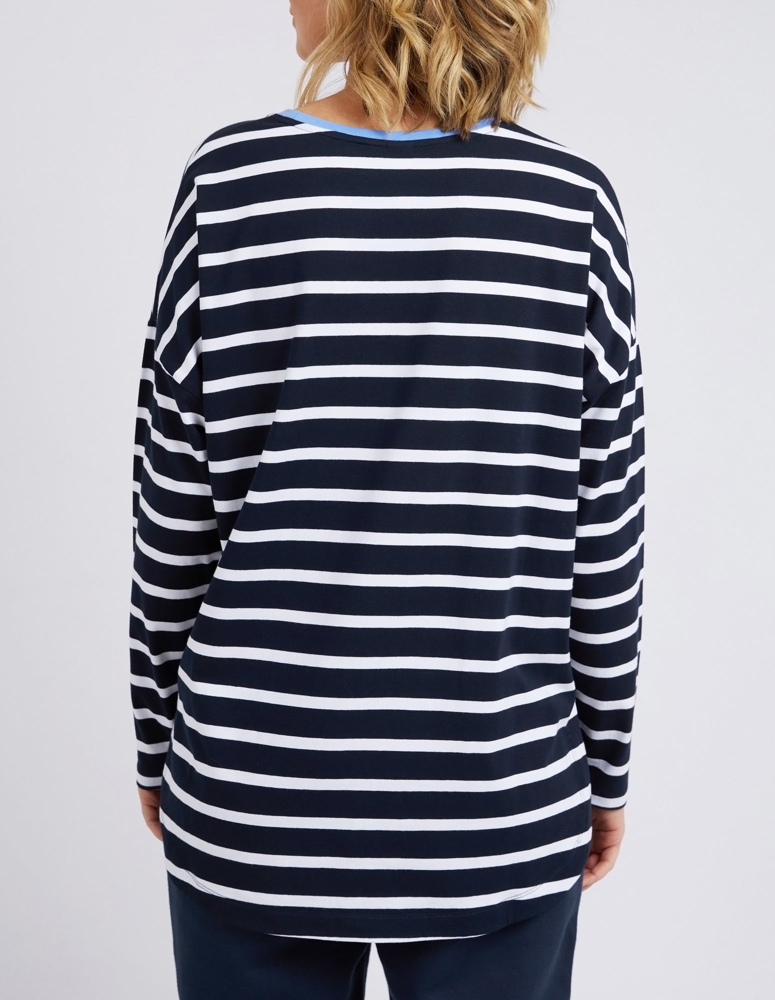 Tully Stripe L/S Tee Dark Sapphire/Wht