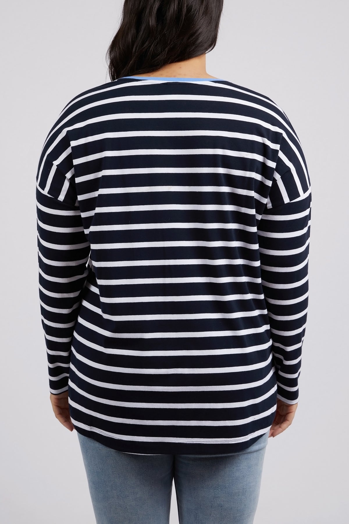 Tully Stripe L/S Tee Dark Sapphire/Wht