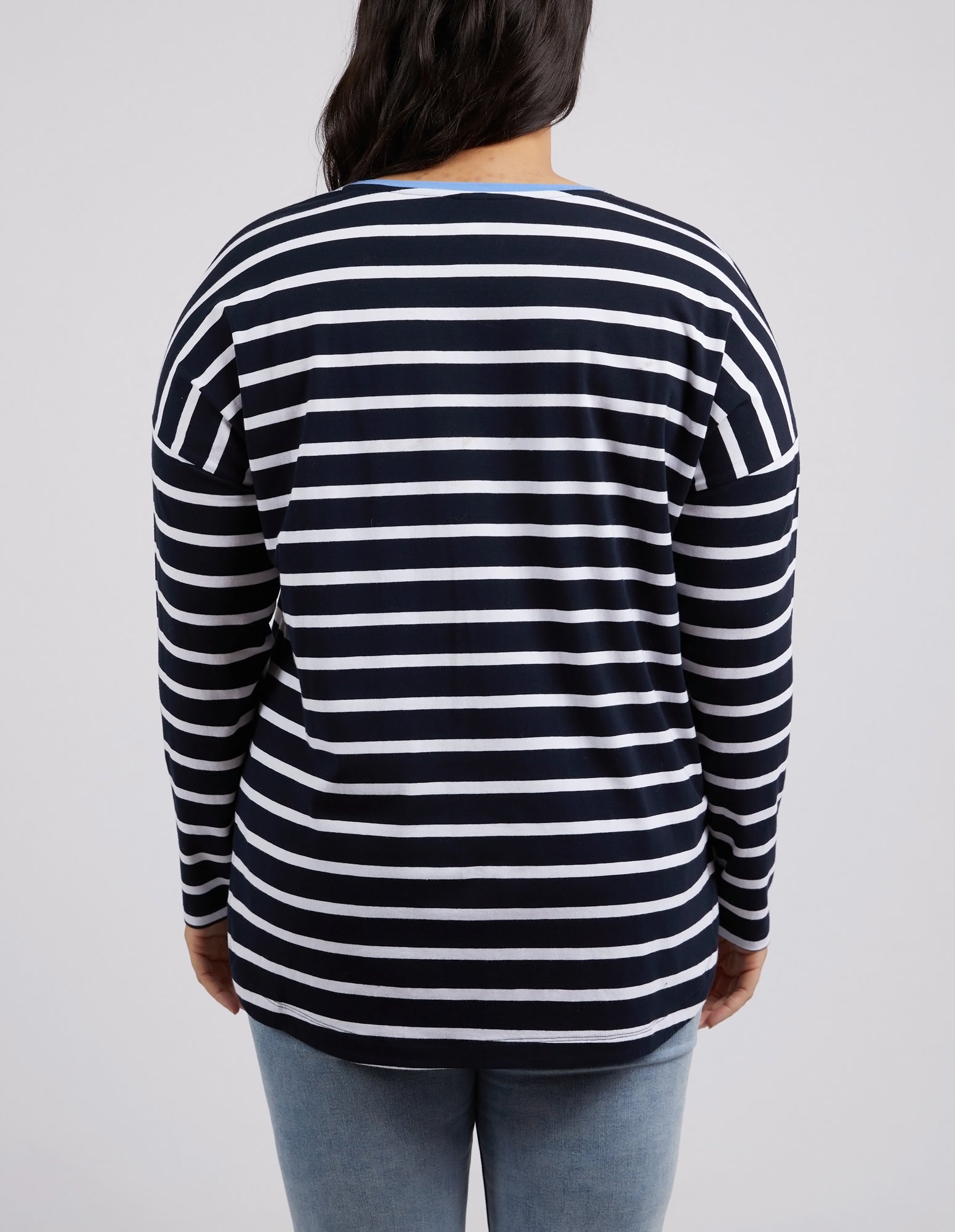 Tully Stripe L/S Tee Dark Sapphire/Wht