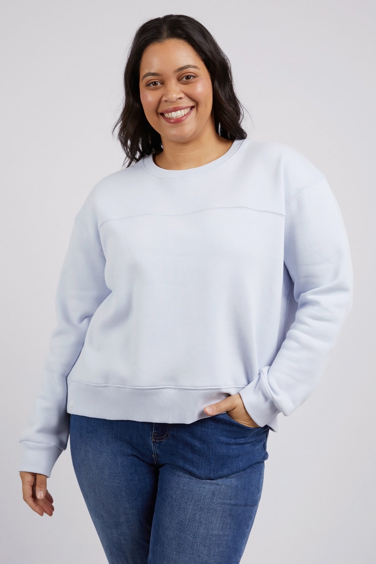 Shelly Fleece Crew Blue Mist