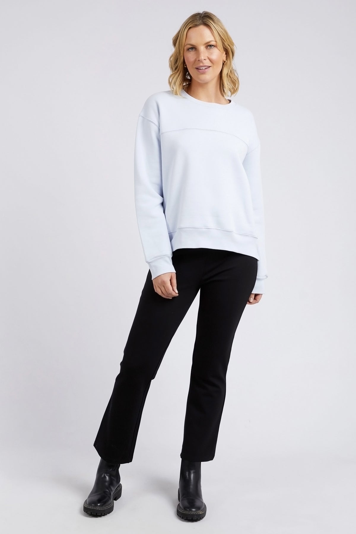 Shelly Fleece Crew Blue Mist