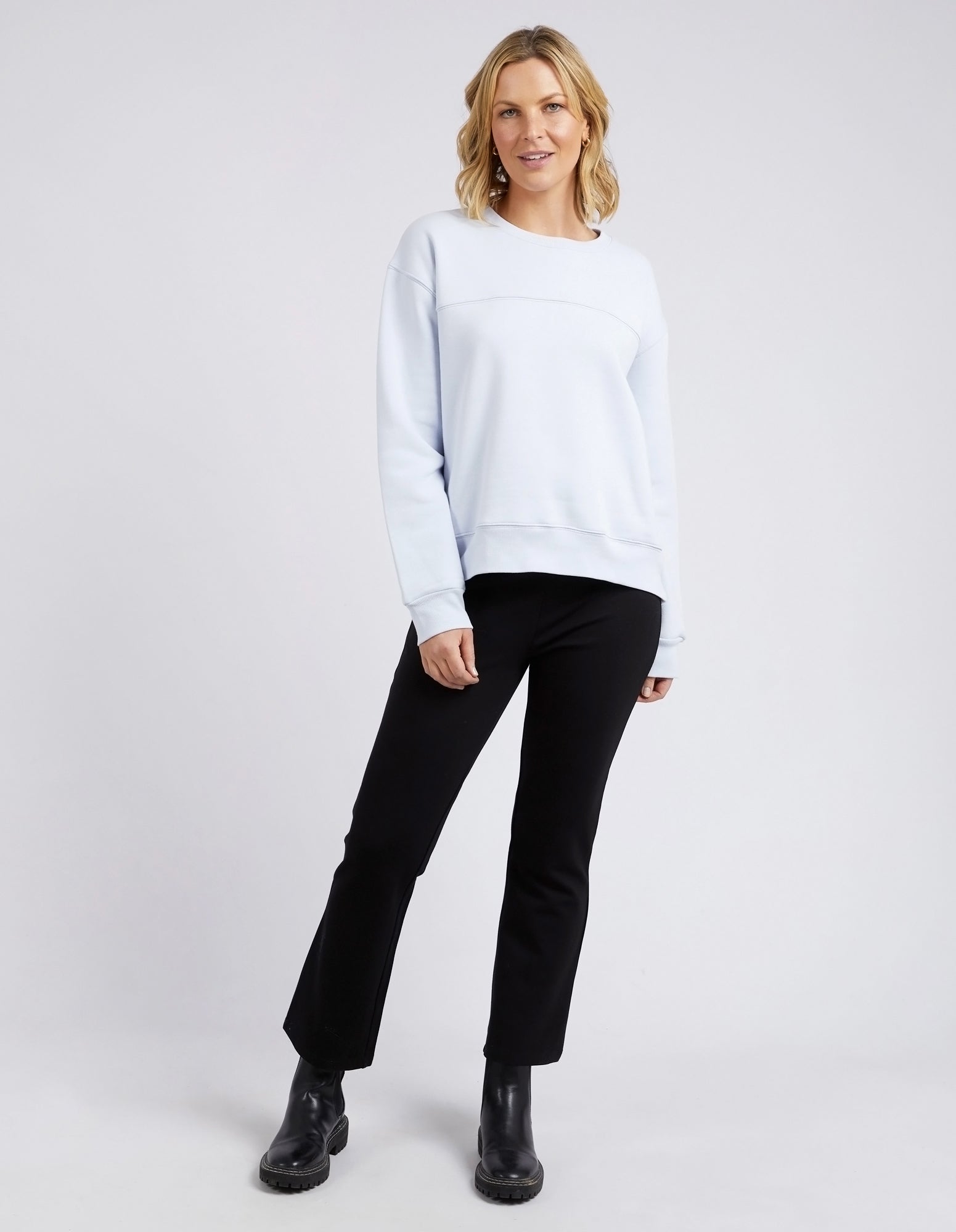 Shelly Fleece Crew Blue Mist