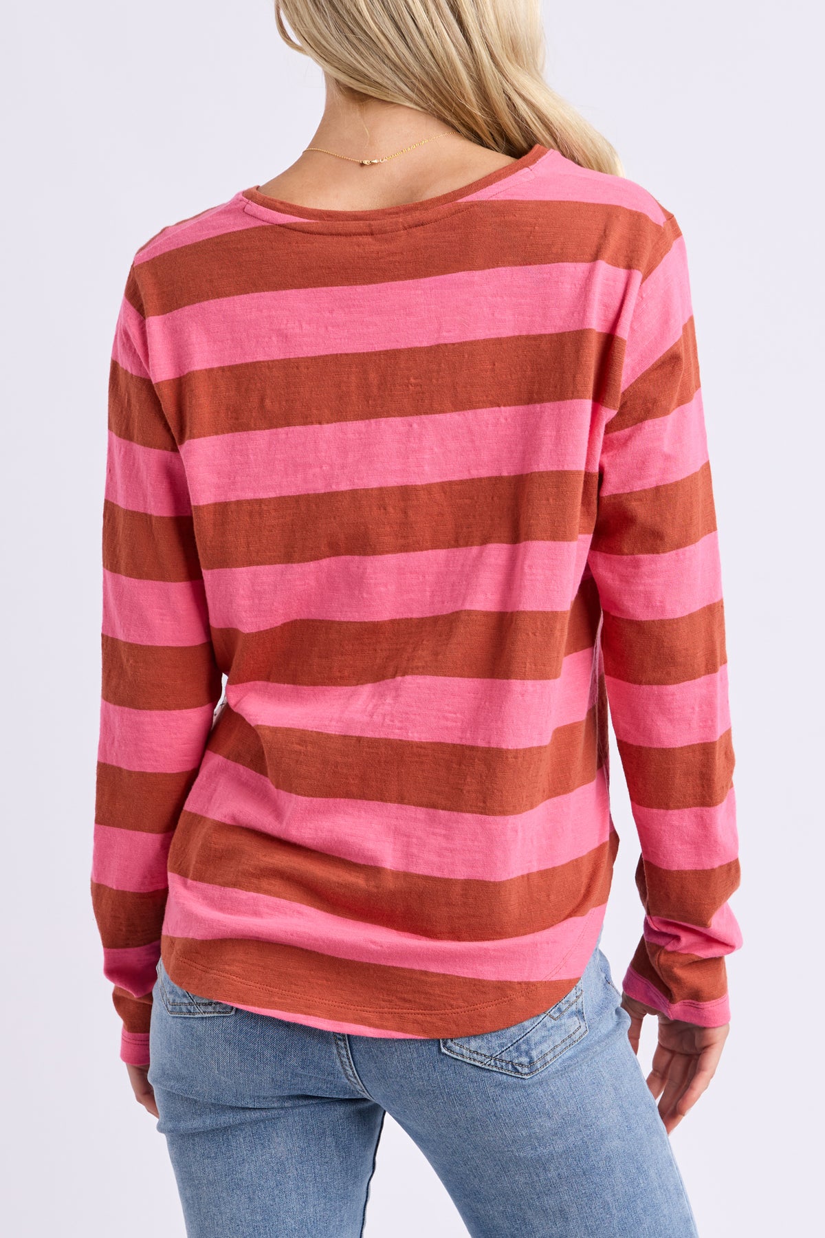 Spritz Stripe Long Sleeve Tee Earth/Pink