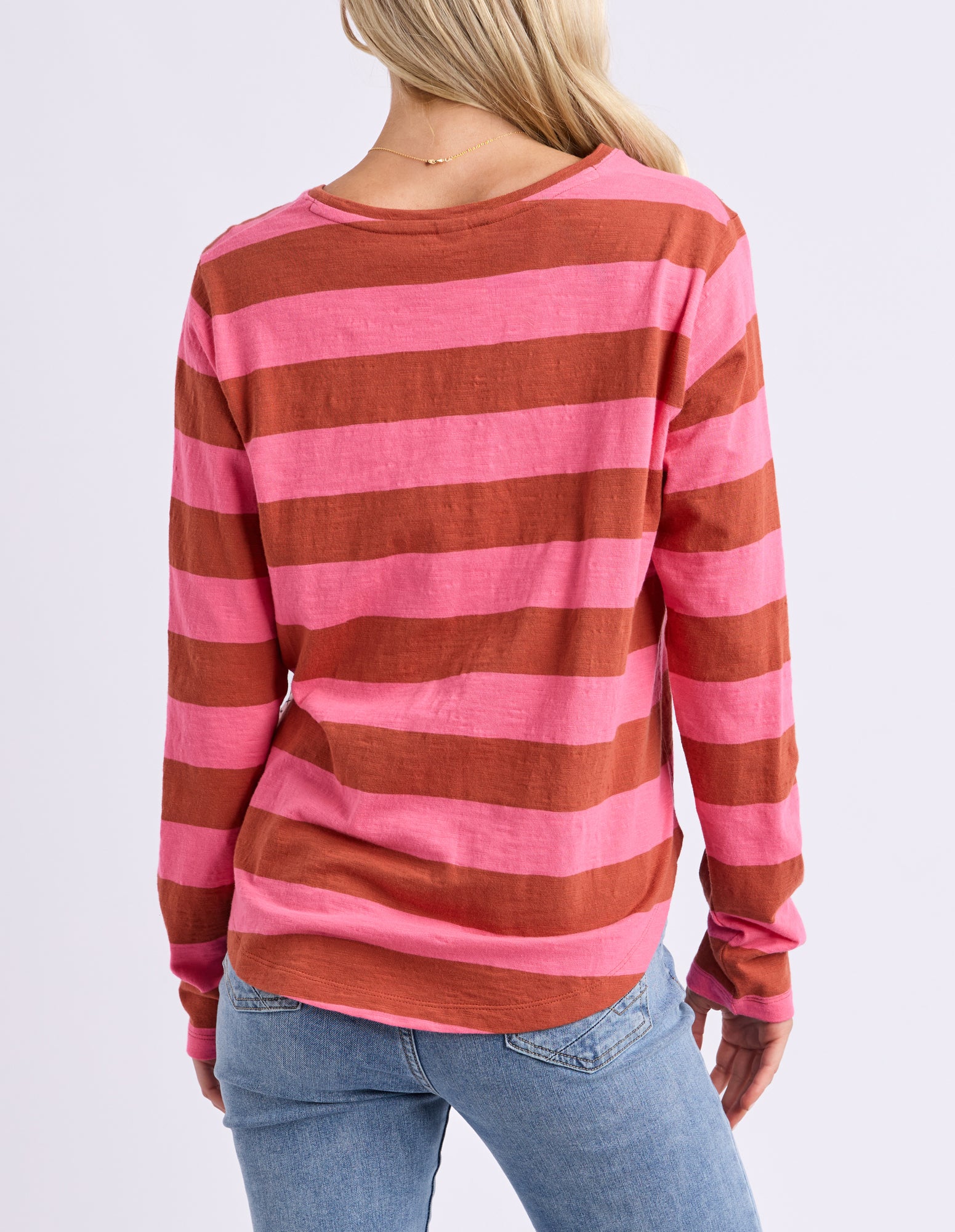 Spritz Stripe Long Sleeve Tee Earth/Pink