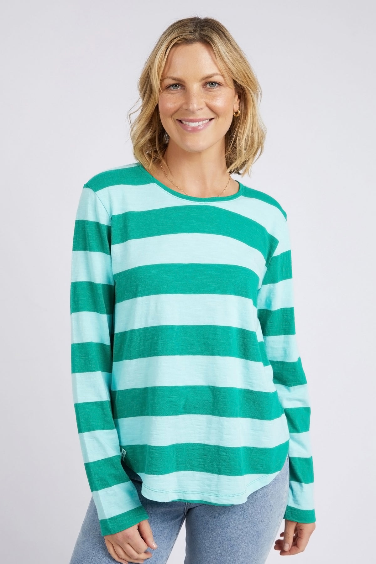 Spritz Stripe Long Sleeve Tee Goodness Green