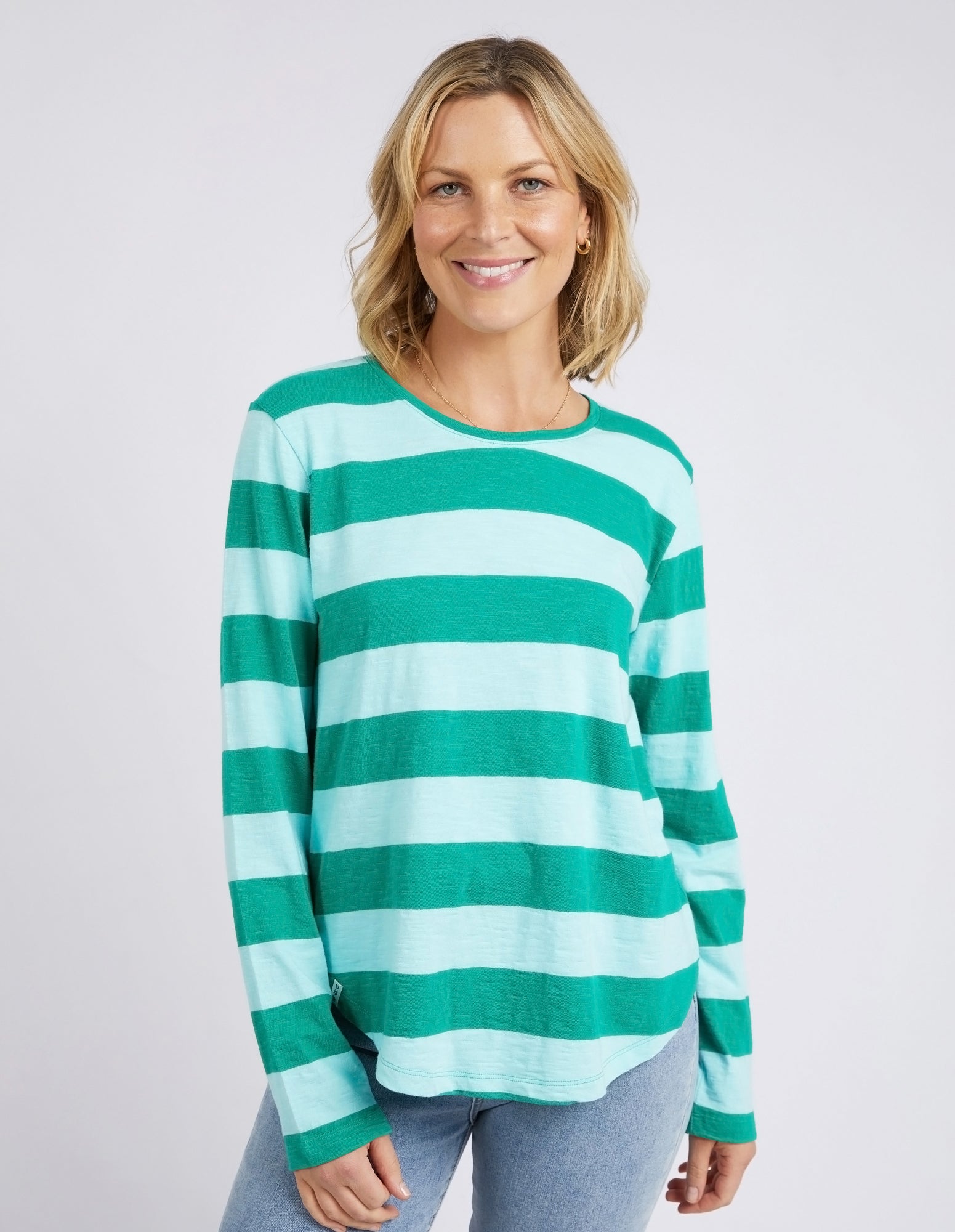 Spritz Stripe Long Sleeve Tee Goodness Green