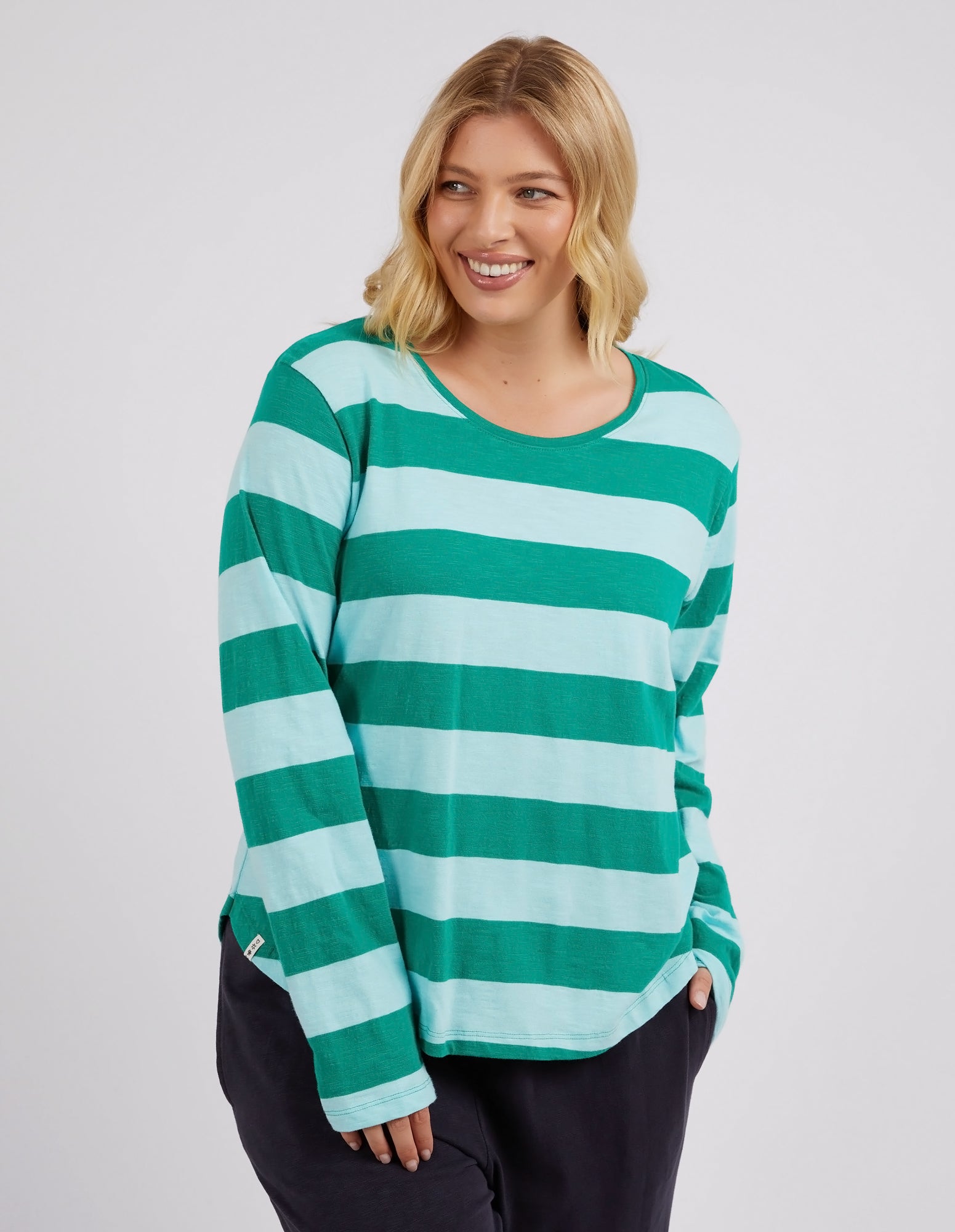 Spritz Stripe Long Sleeve Tee Goodness Green