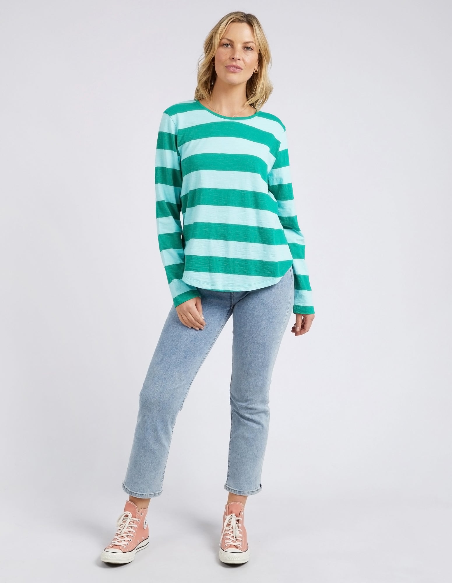 Spritz Stripe Long Sleeve Tee Goodness Green