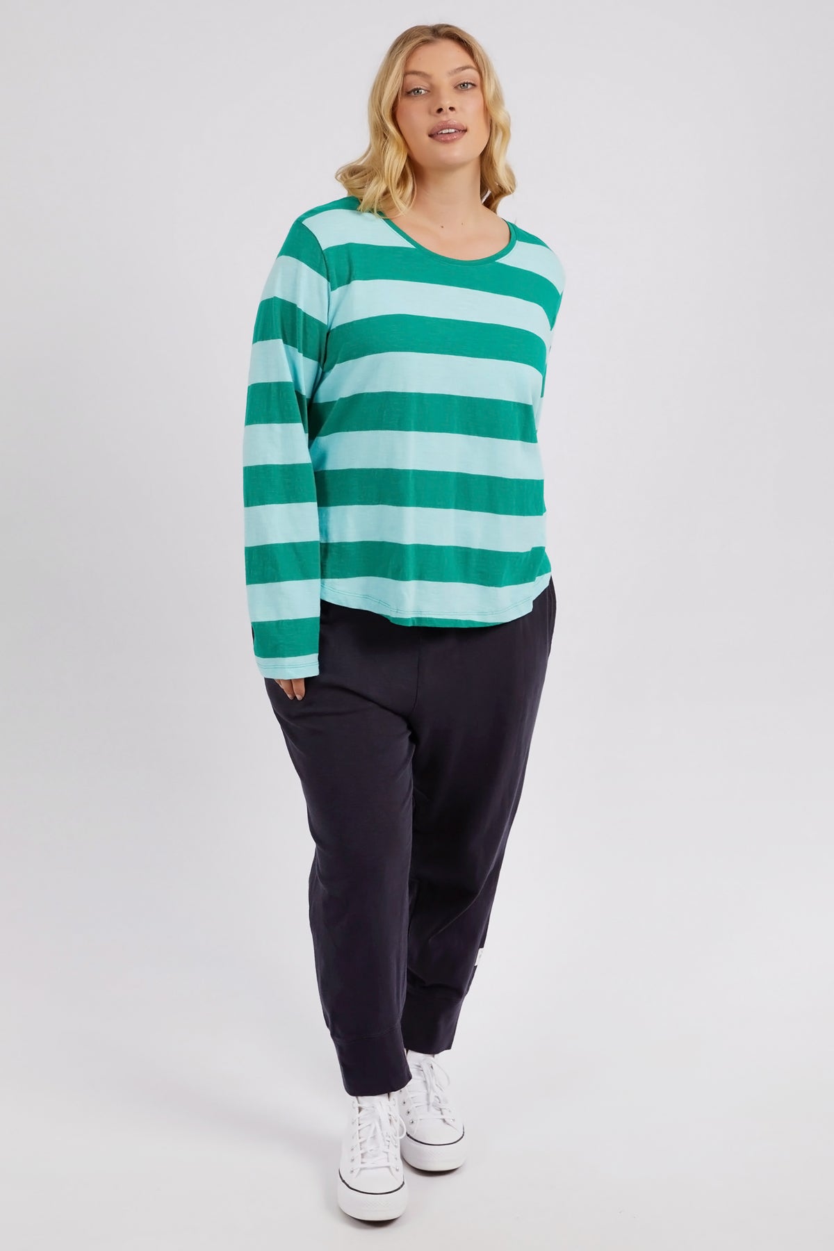 Spritz Stripe Long Sleeve Tee Goodness Green