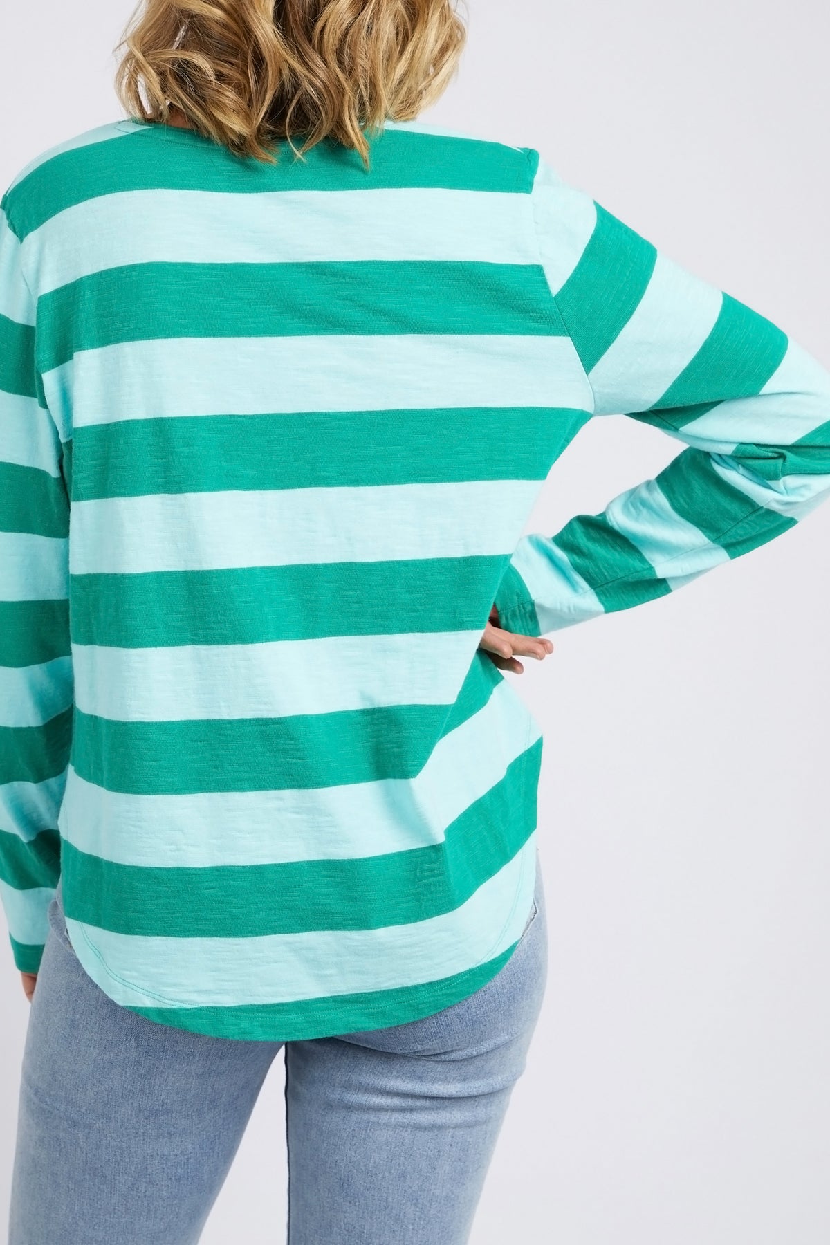 Spritz Stripe Long Sleeve Tee Goodness Green