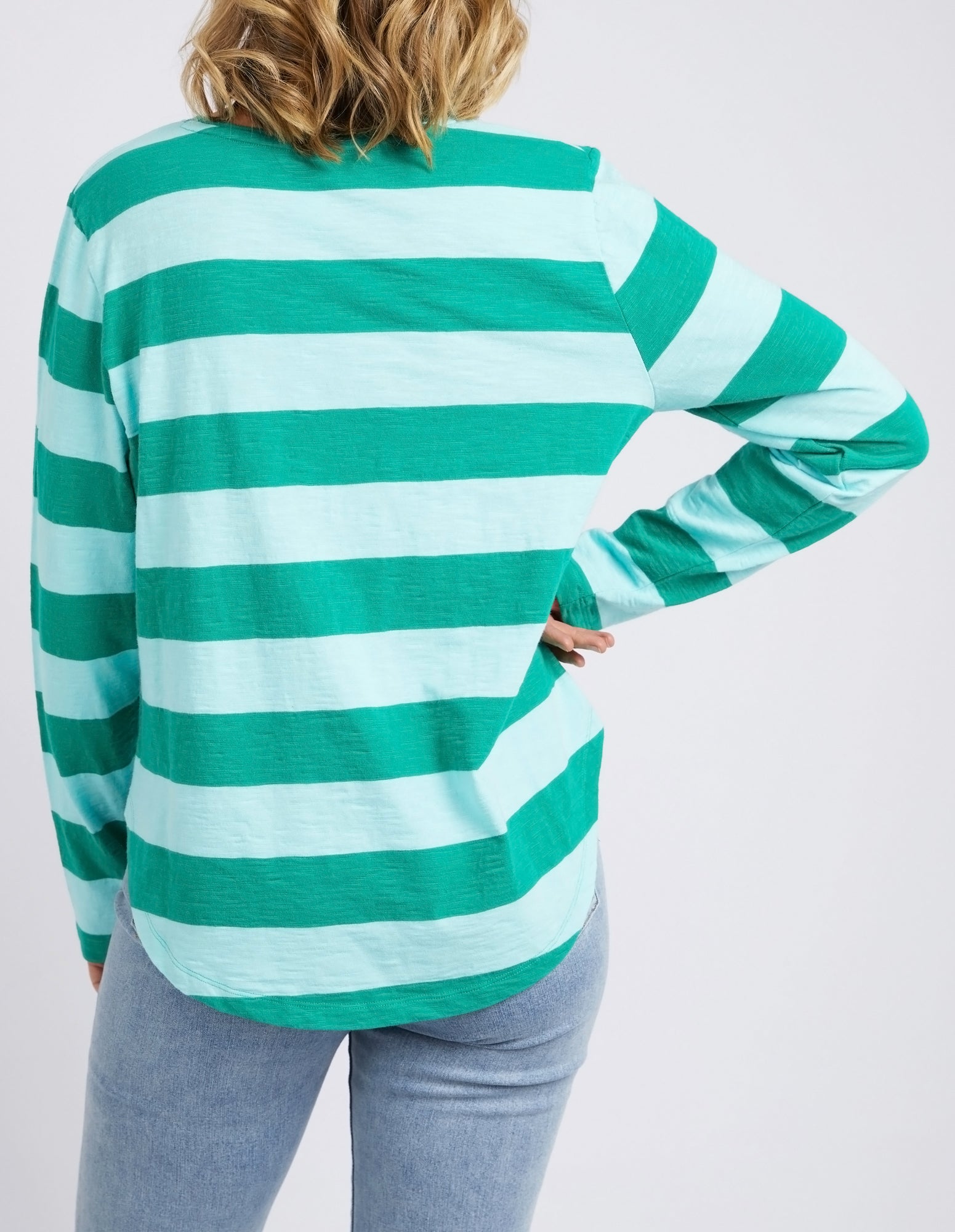 Spritz Stripe Long Sleeve Tee Goodness Green