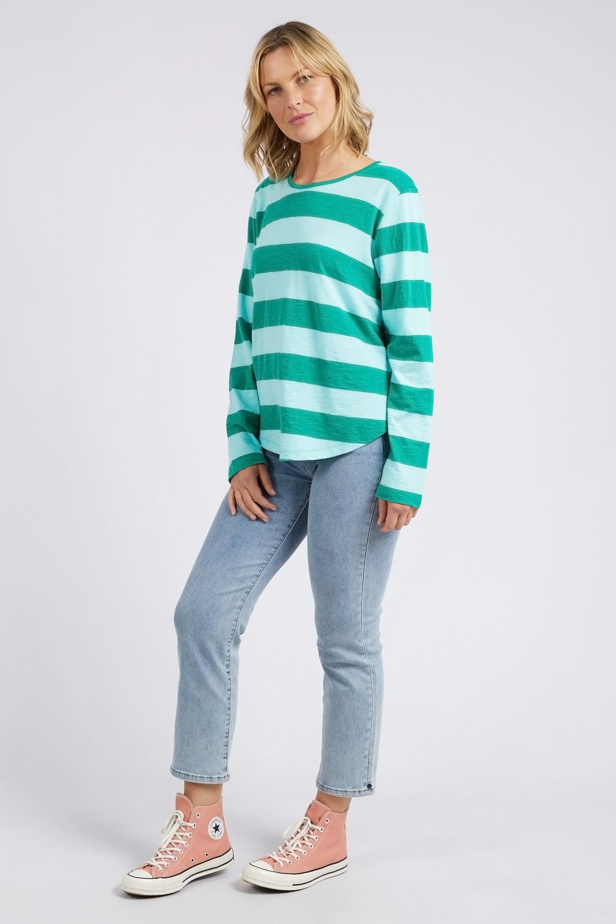 Spritz Stripe Long Sleeve Tee Goodness Green