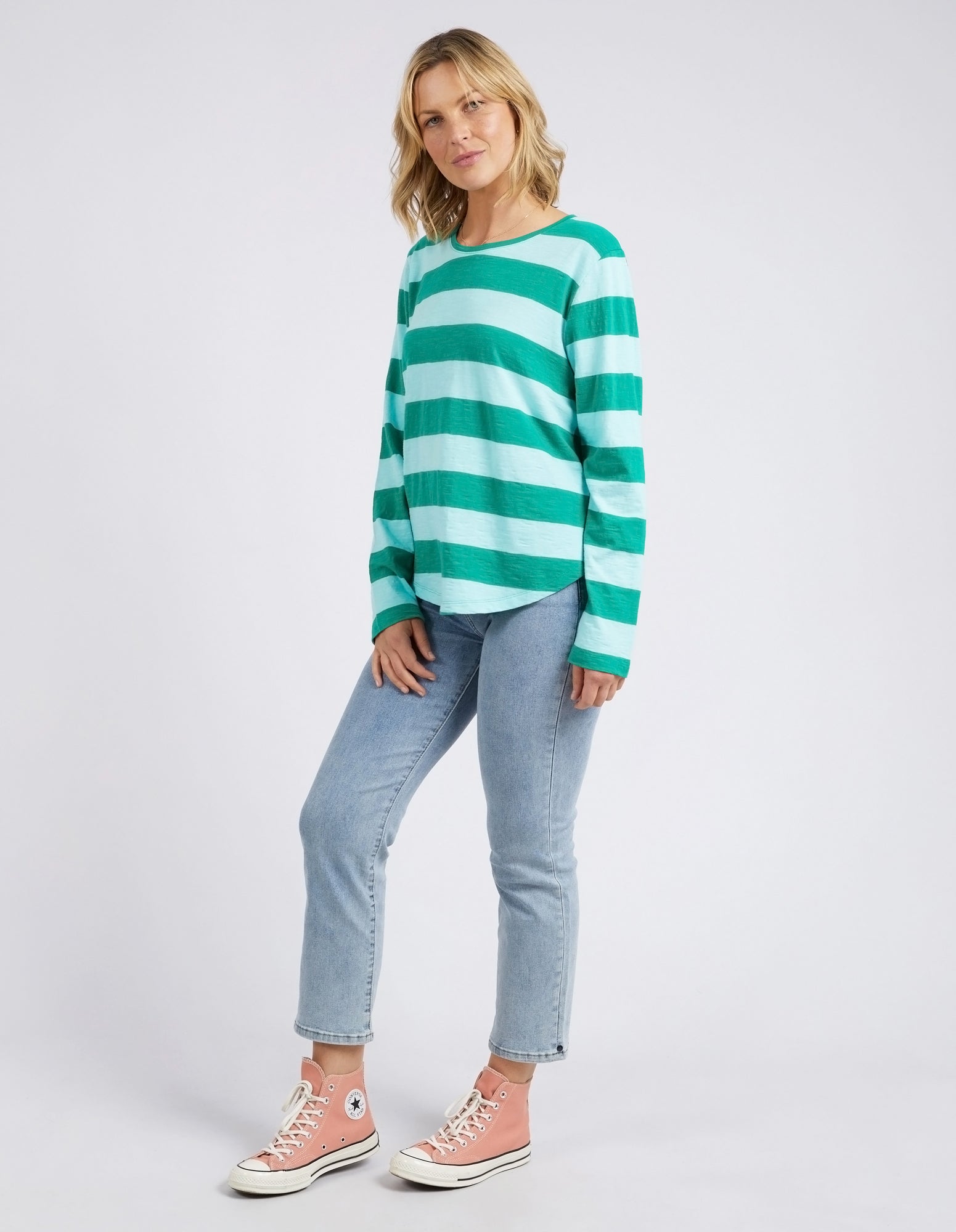 Spritz Stripe Long Sleeve Tee Goodness Green