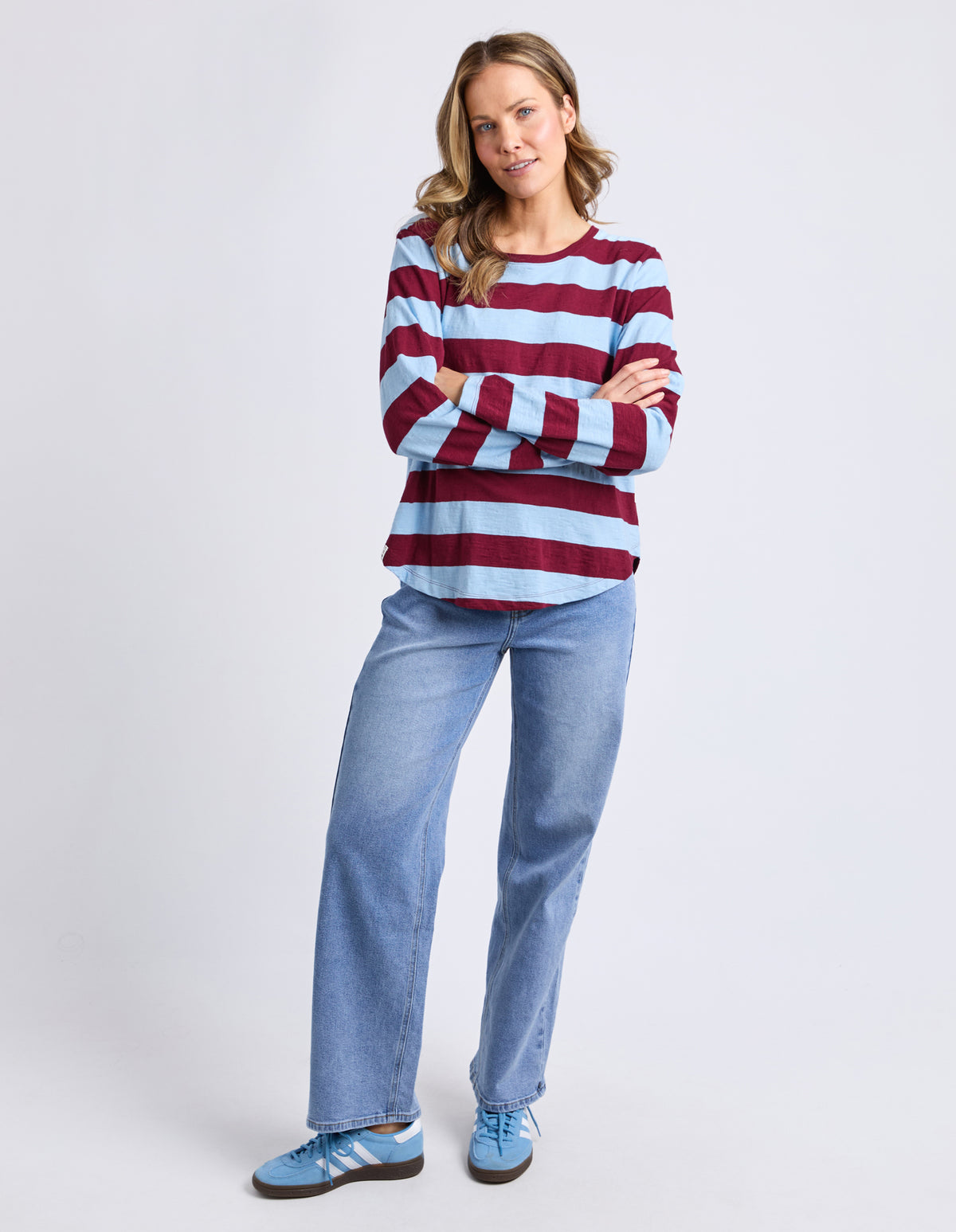 Spritz Stripe Long Sleeve Tee Plum Stripe