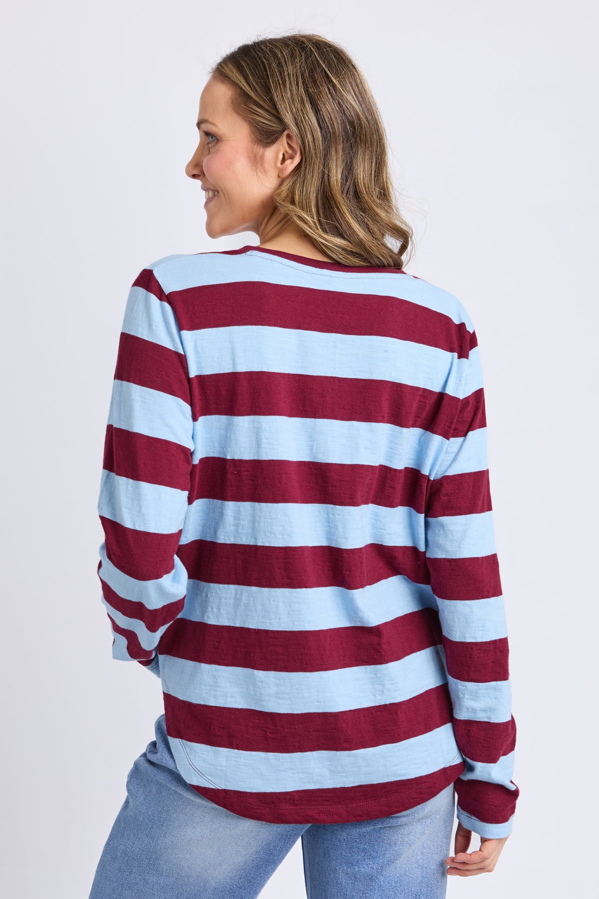 Spritz Stripe Long Sleeve Tee Plum Stripe