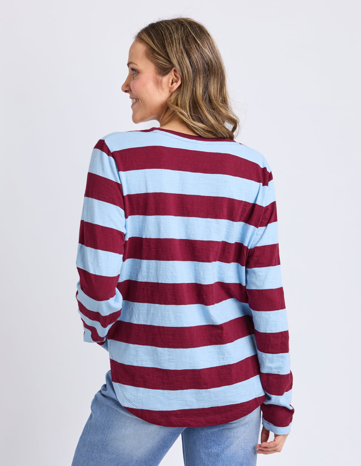 Spritz Stripe Long Sleeve Tee Plum Stripe