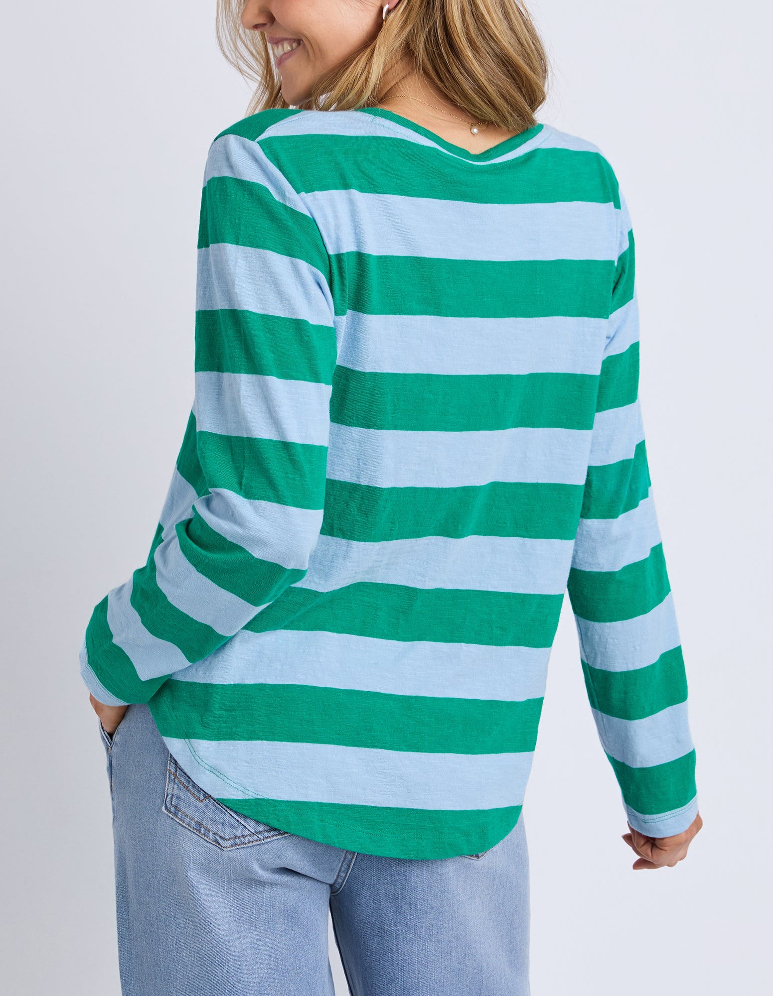 Spritz Stripe Long Sleeve Tee Turquoise/Light Blue
