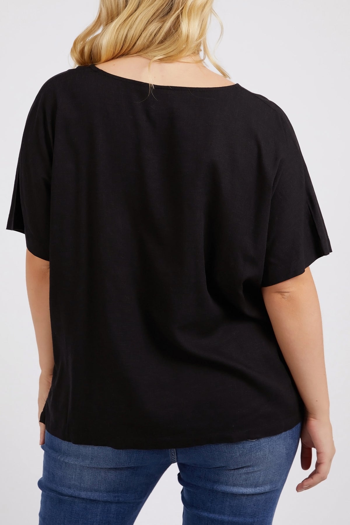 Curtis Woven Tee Black