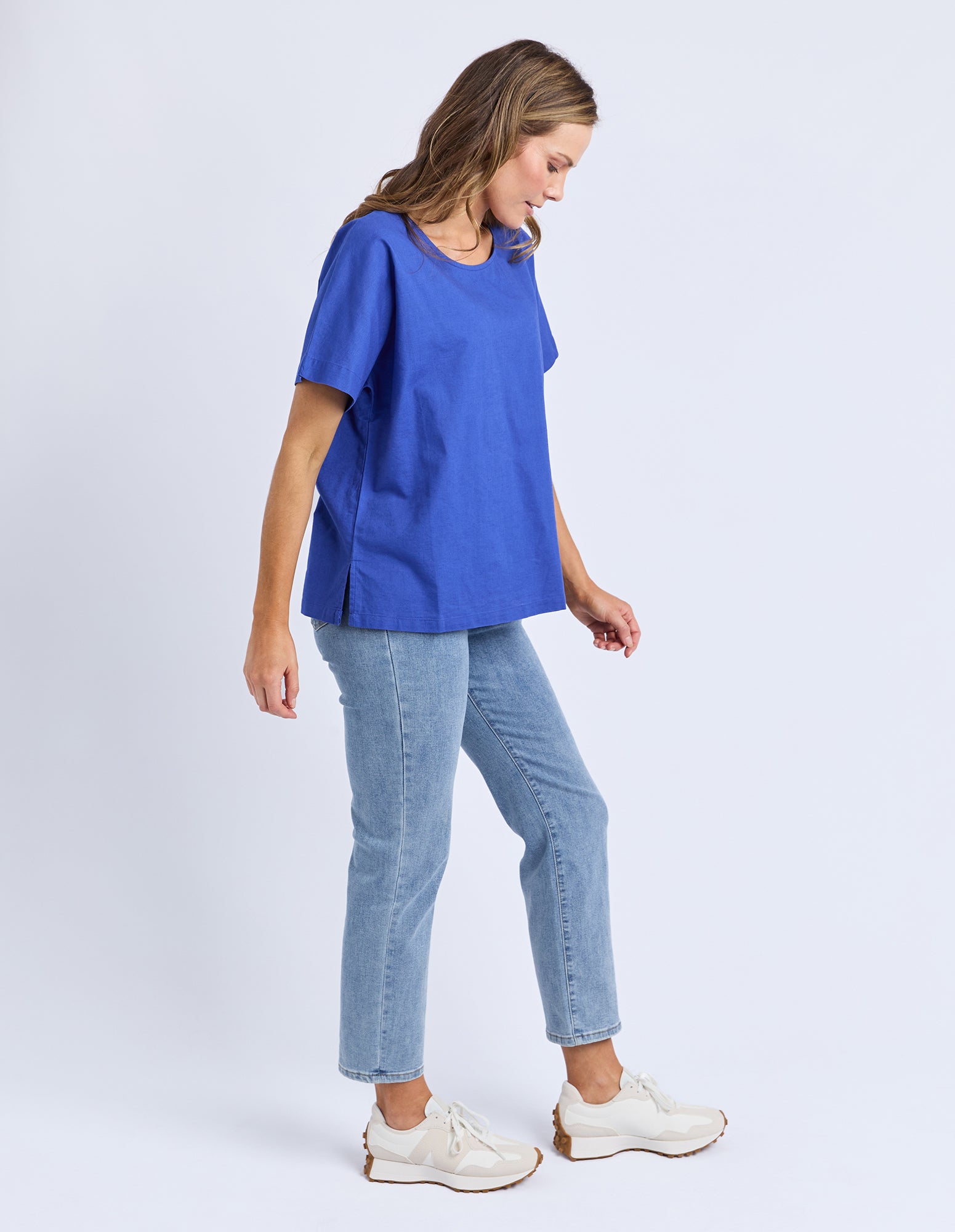 Curtis Woven S/S Tee Ocean Blue