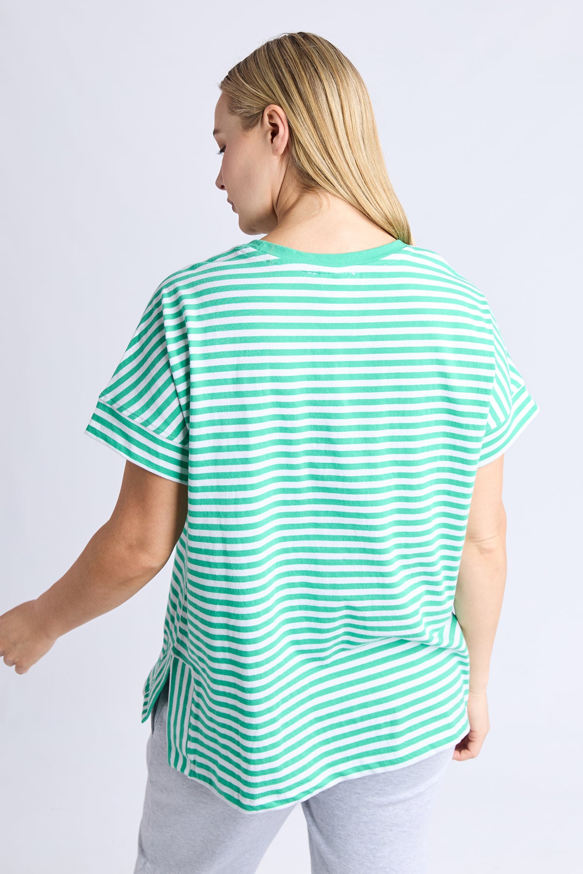 Yara Stripe Tee Green/White
