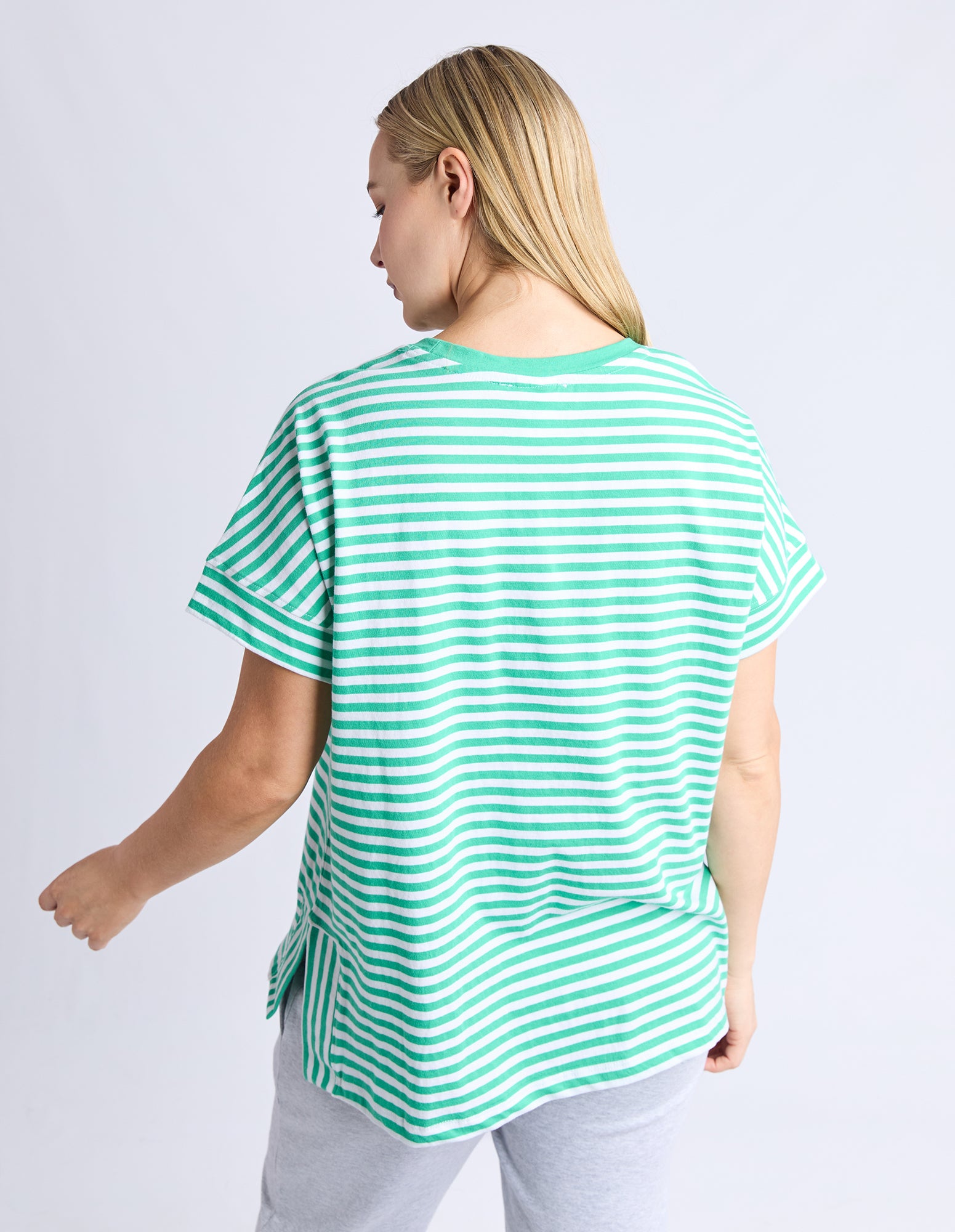 Yara Stripe Tee Green/White