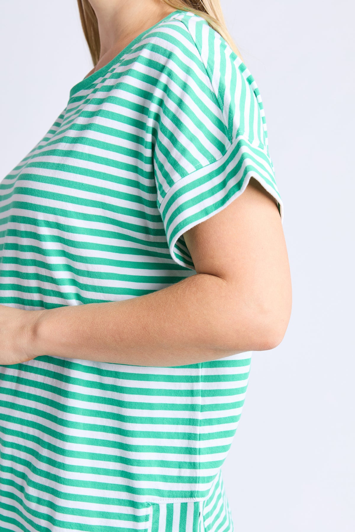Yara Stripe Tee Green/White