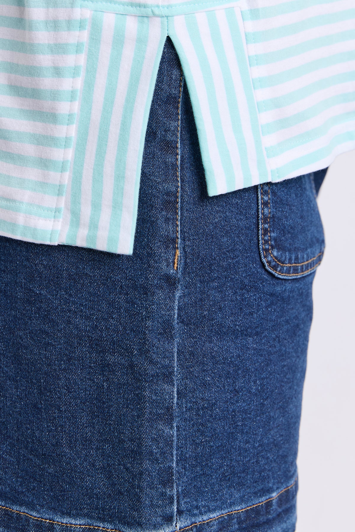 Yara Stripe Short Sleeve Tee Tonic Blue/White
