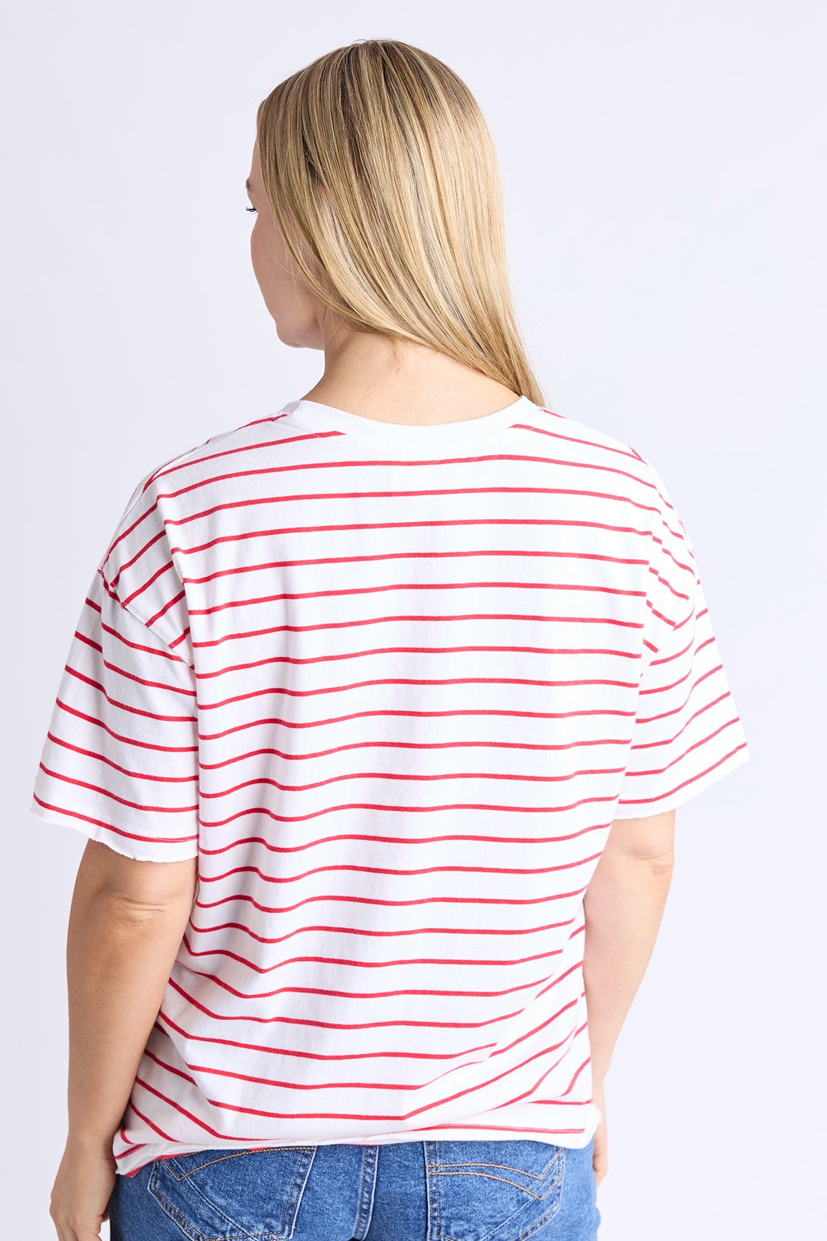 Winona Stripe Short Sleeve Tee Bittersweet & White