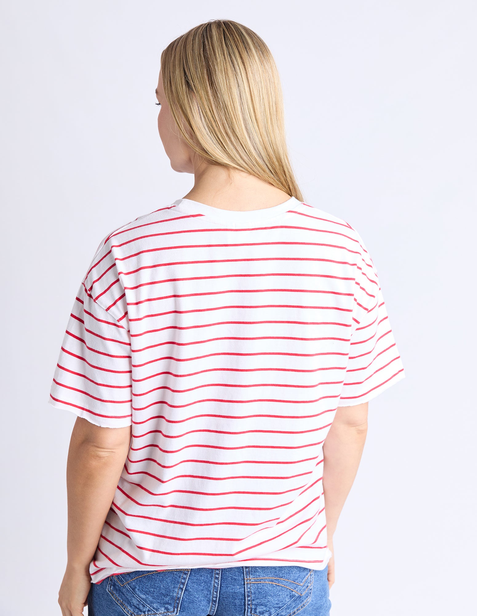 Winona Stripe Short Sleeve Tee Bittersweet & White