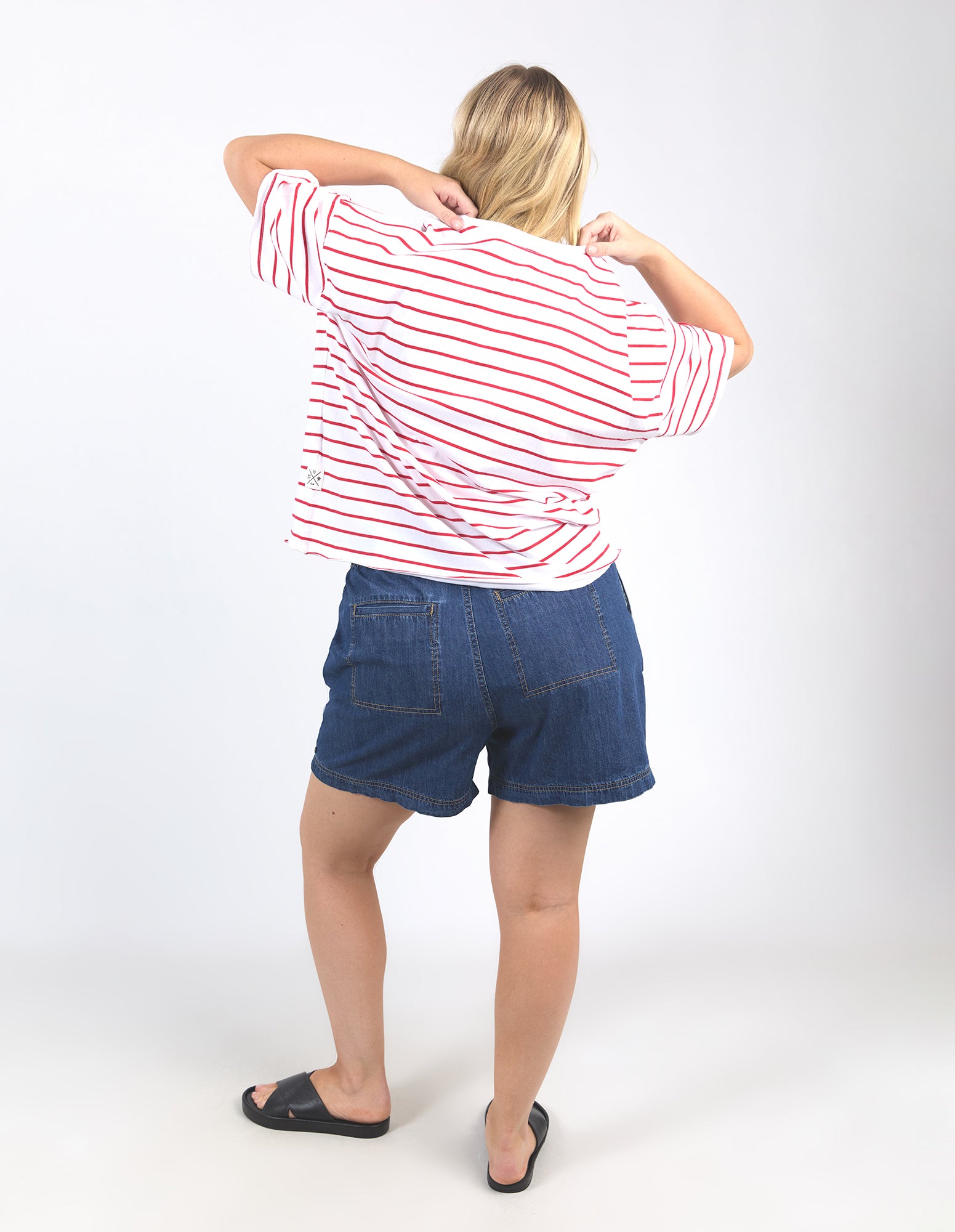 Winona Stripe Short Sleeve Tee Bittersweet & White