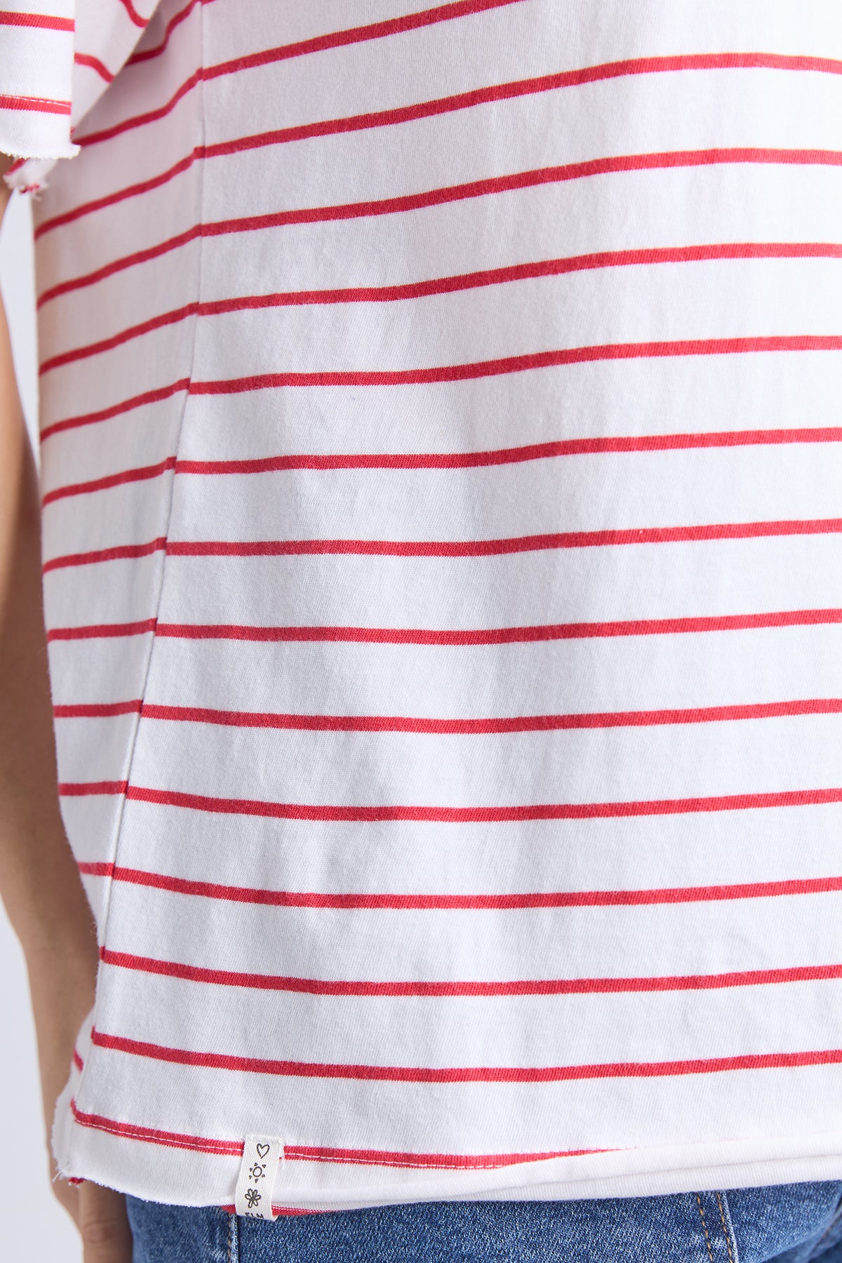 Winona Stripe Short Sleeve Tee Bittersweet & White