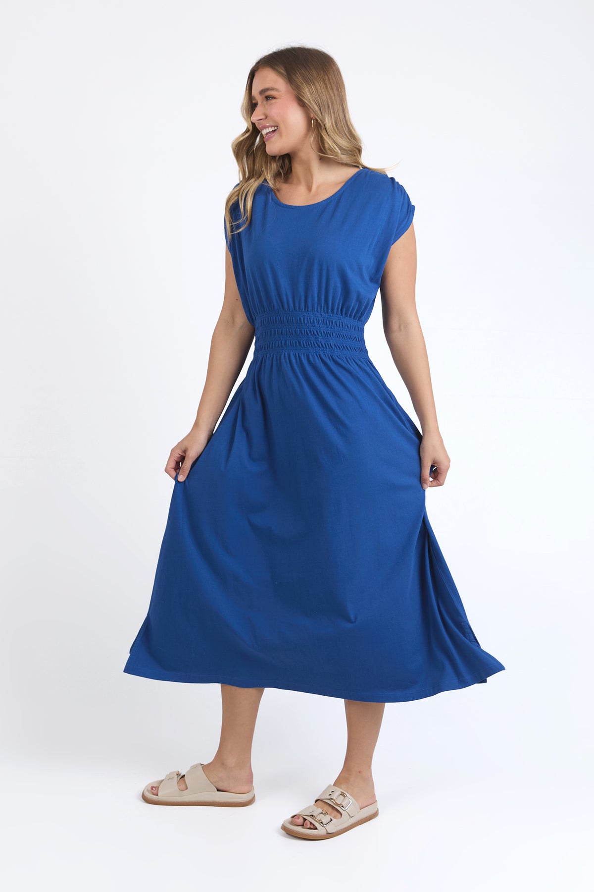 Nelle Midi Dress China Blue